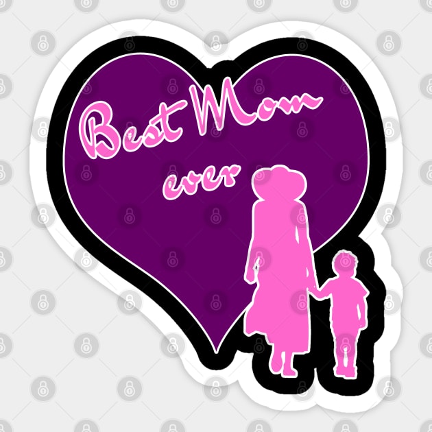 Best Mum ever walking pink Sticker by DePit DeSign